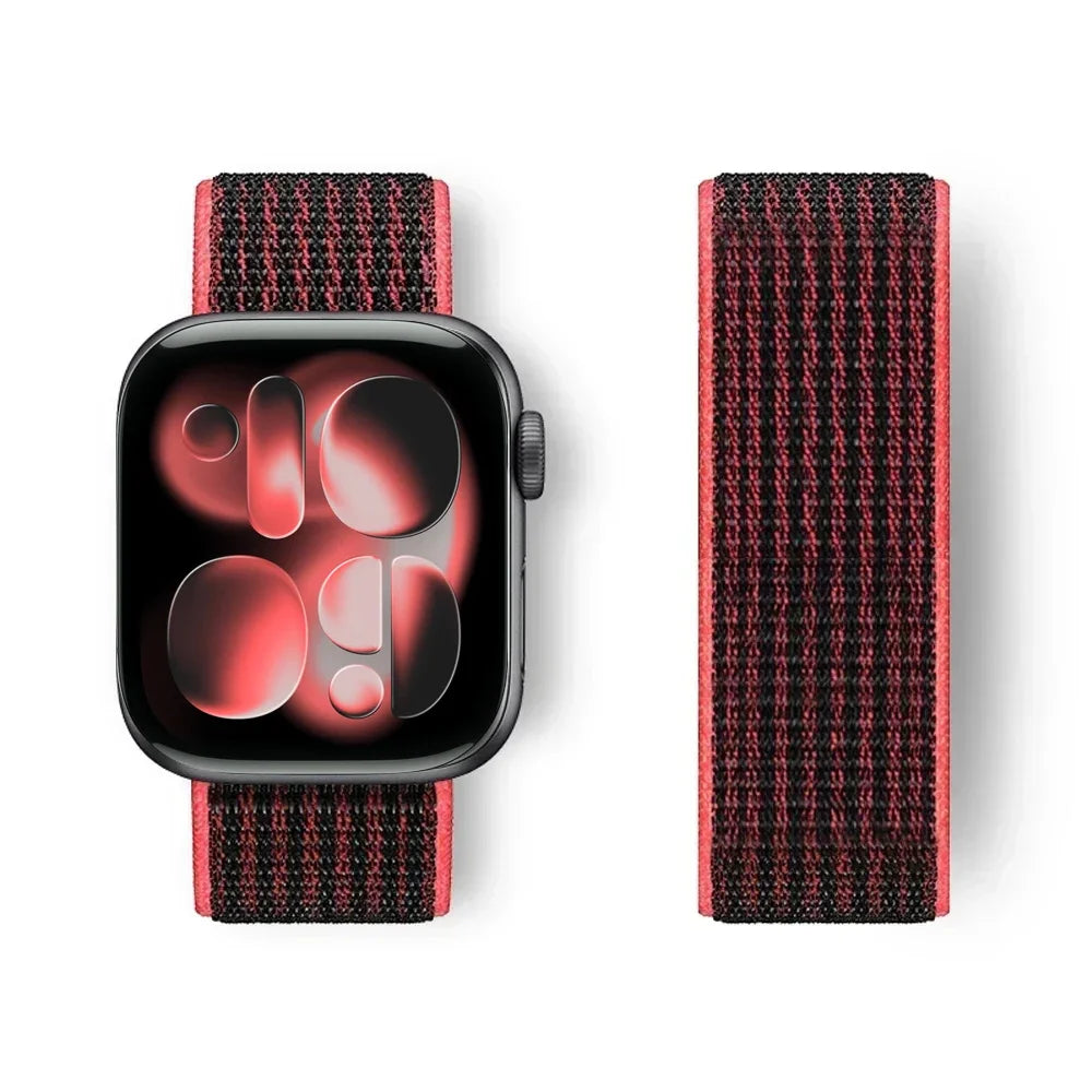 Nylon Loop for Apple Watch Band S11 46mm 40mm 44mm 45mm 42mm 41mm 49mm Smart Belt Bracelet for IWatch 11/10/9/8/7/6/SE/5/4 Strap