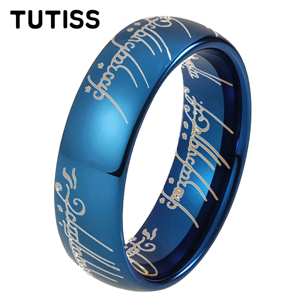 TUTISS 6/8mm Men Women Popular Engraving Ring Tungsten Wedding Band Domed Polished Stocks On Hand