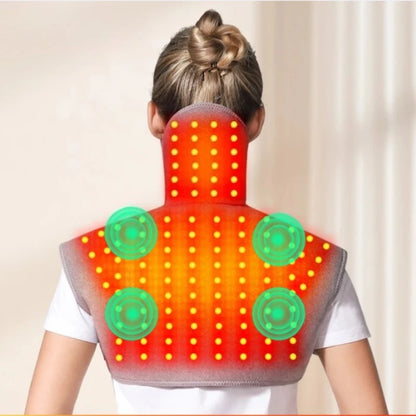 Red Light Heated Shawl Vest 3 Vibration Massage Neck Shoulder Back Body Warmer  Neck Back Muscle Relaxation