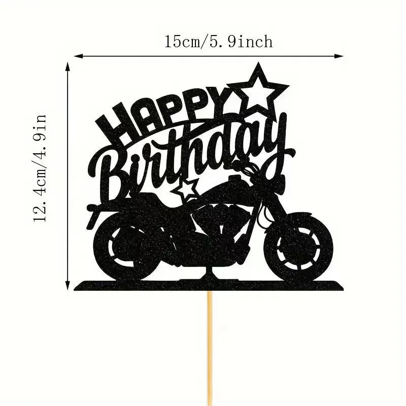 Weightlifting Cake Topper Happy Birthday Sports Pump Iron Kids Boy Man Party Baby Shower Cupcake Decoration Baking Supplies DIY