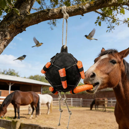 Horse carrot feeding ball Hay Feeder Toy Ball Hanging Feeding supplies for Horse Goat Sheep Relieve Stress Horse Treat Ball