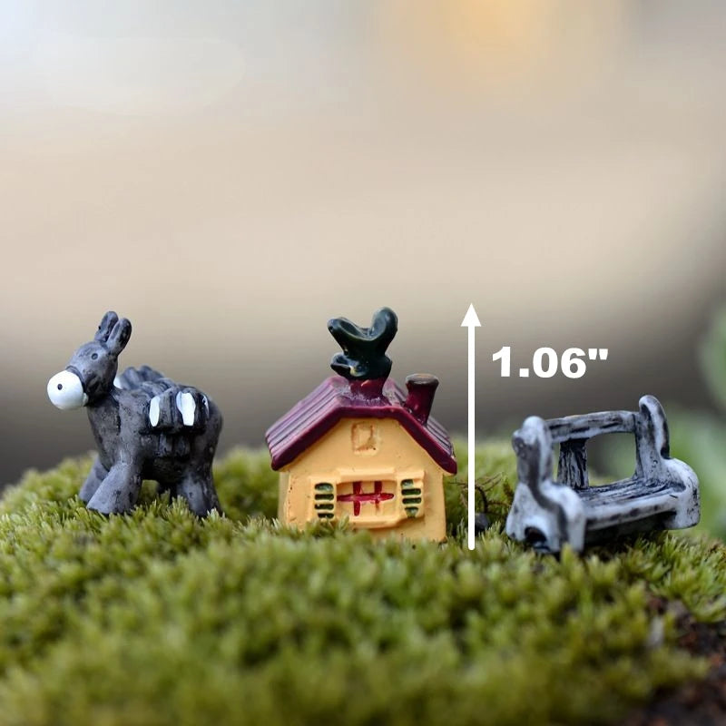 Animal Country Farm Fairy Garden Accessories Miniature Ornament Statue Figurines Landscape Bonsai Pot Dollhouse Terrarium Decor