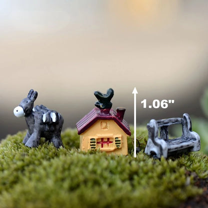 Animal Country Farm Fairy Garden Accessories Miniature Ornament Statue Figurines Landscape Bonsai Pot Dollhouse Terrarium Decor