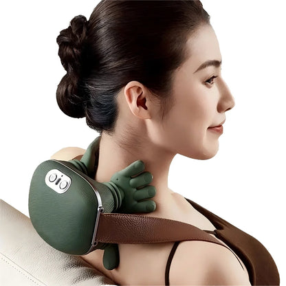 Electric Shiatsu Neck Shoulder Back Massager Finger Pressure Deep Kneading Muscle Relaxation for Stress Relief