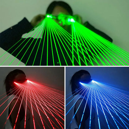 Multi-line Laser Glasses Rave Futuristic Soldier Glasses with LED Light Glowing Wire Space Robot Glasses Cyberpunk Laser Props