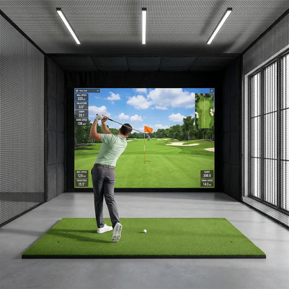 Golf Turf Mat, 5x4ft Training Aid Practice Equipment, Outdoor Indoor Artificial Turf Mat with Balls, Tees, for Backyard Chipping Garage Driving Range Simulators