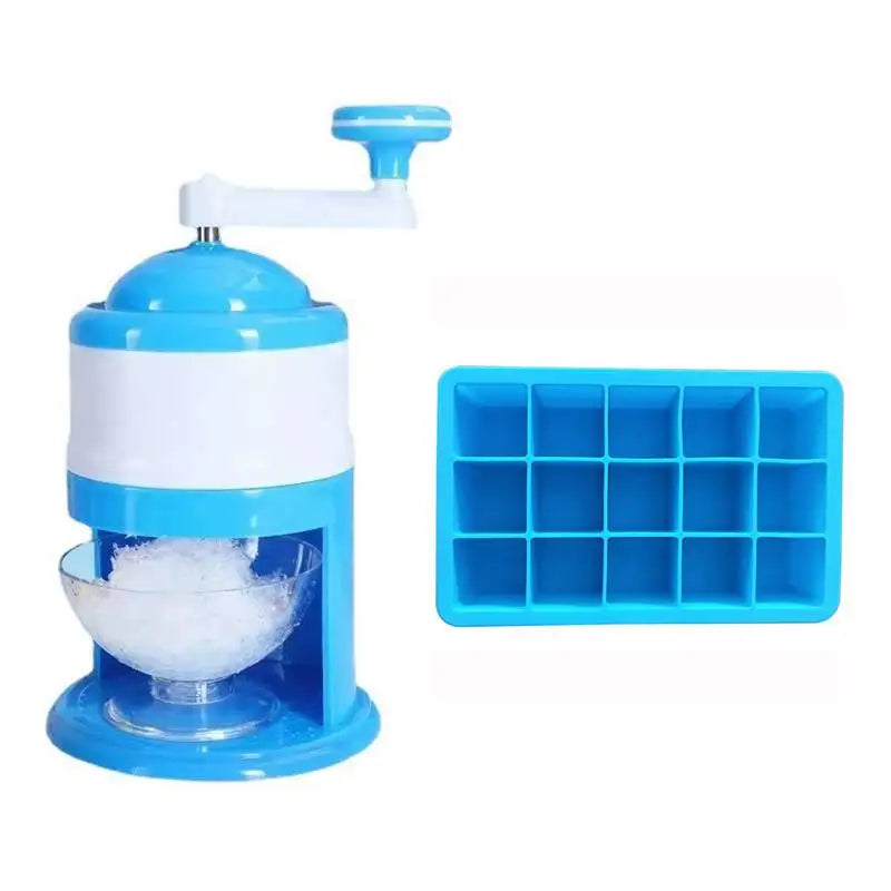 Ice Shaver Snow Cone Hand Crank Ice Crusher Portable Ice Machine with Shaved Ice Bowl Cone Maker for Home Office Outdoor Camping