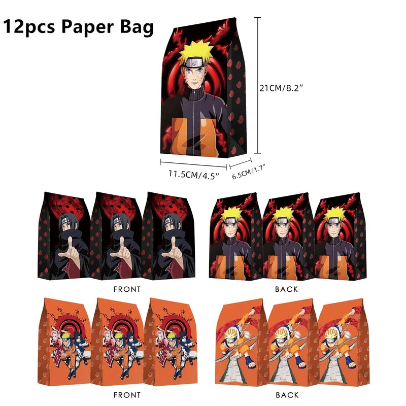Naruto Kakashi Balloons Uchiha Sasuke Ballons Happy Birthday Banner Party Decoration Kids Toy Cake Topper Disposable Tableware