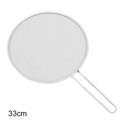 Stainless Steel Oil Proof Mesh,Easy Clean Splatter Guard for Frying Fish Meat,Oil Splatter-Screen with Grip Handle for Kitchen
