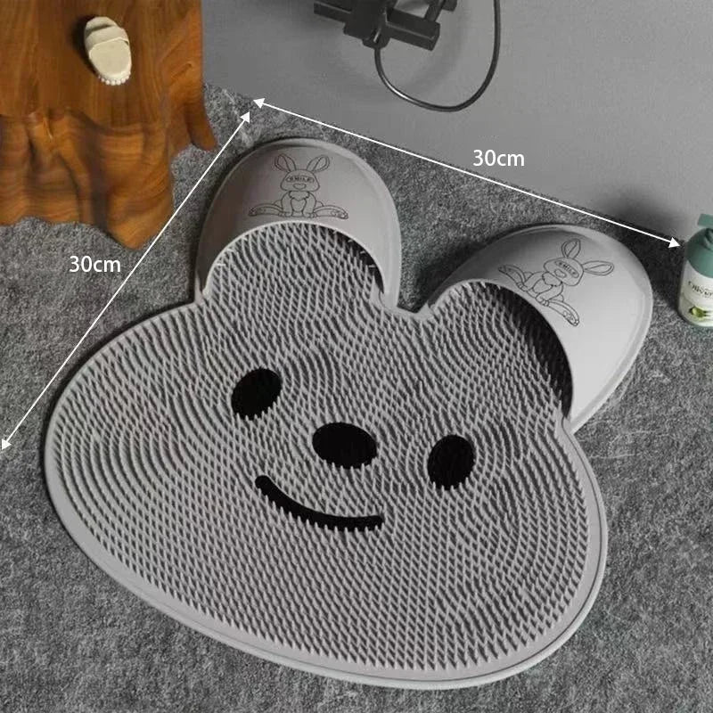 1Pc Silicone Foot Massage Mat Anti Slip Shower Mat Feet Rub Exfoliating Scrub Pad Bathroom Floor Cleaning Bath Mat
