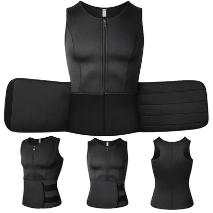 Men Body Shaper Waist Trainer Vest Slimming Shirt Sauna Sweat Vest Compression Undershirt Shapewear Fat Burner Workout Tank Tops