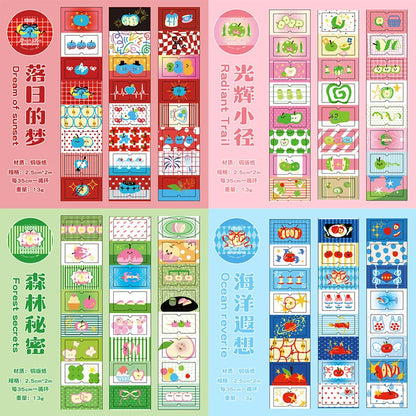 25mm * 2m/roll Apple Fantasy series Kawaii die cut label stickers DIY scrapbook decoration diary Junk Journal aesthetic stickers