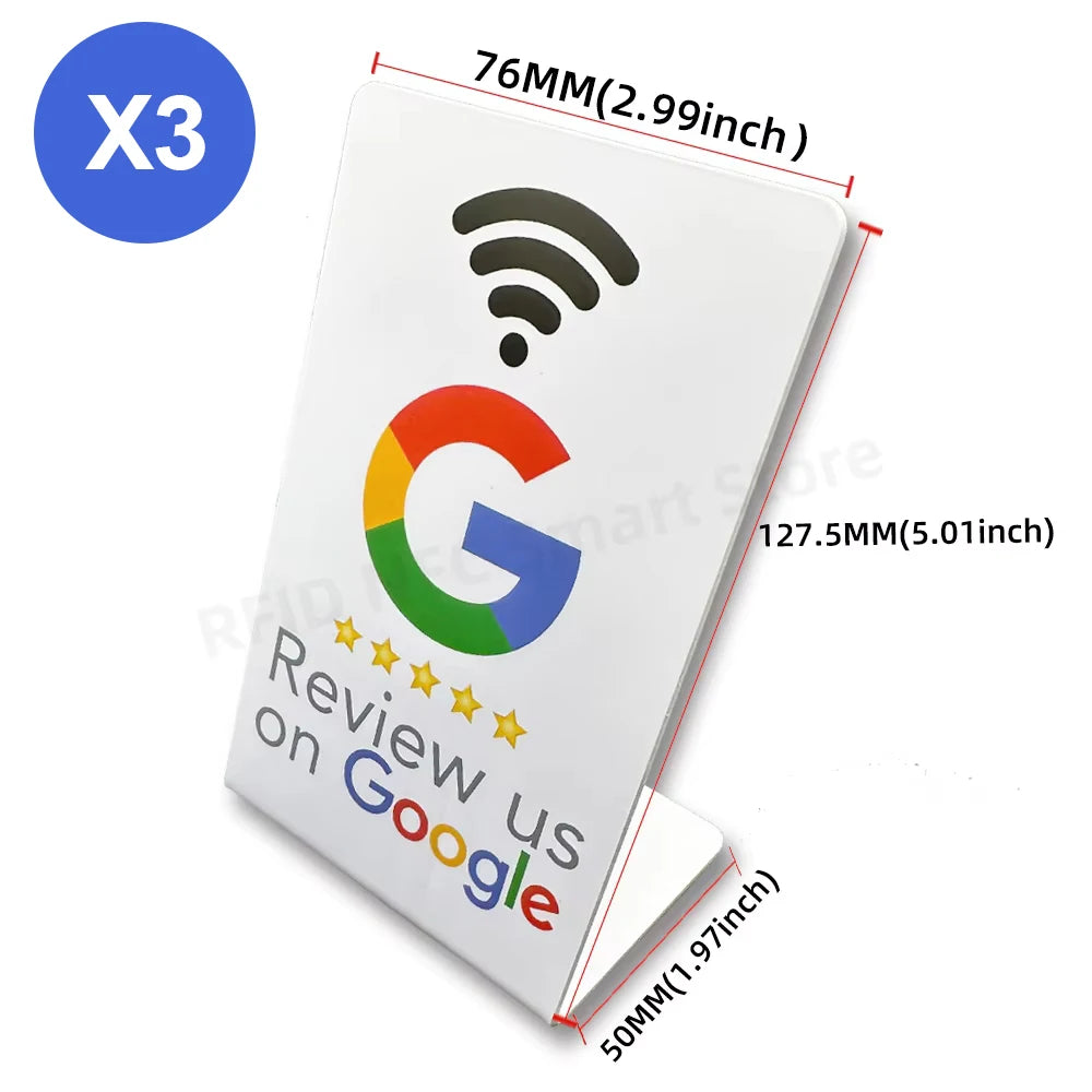 NFC Stand 13.56MHz Programmable Google Reviews NFC Stand Table NT/AG215 504 Bytes Google Review Display NFC Card Reviews Stand