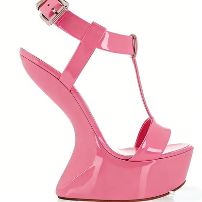 Platfrom Strange Style T Tied Sandas Sexy Pointed Toe Slingback Buckle Strap Customized New Arrivals Fashion Women Modern Shoes