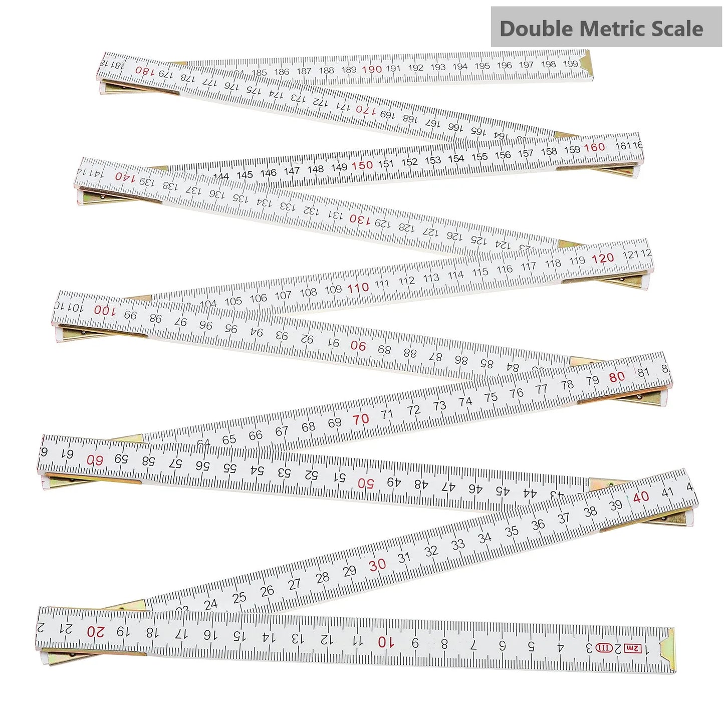 2M Metric & Imperial Scale Folding Wood Ruler Multifunctional Measuring Tools for Teaching / Drawing