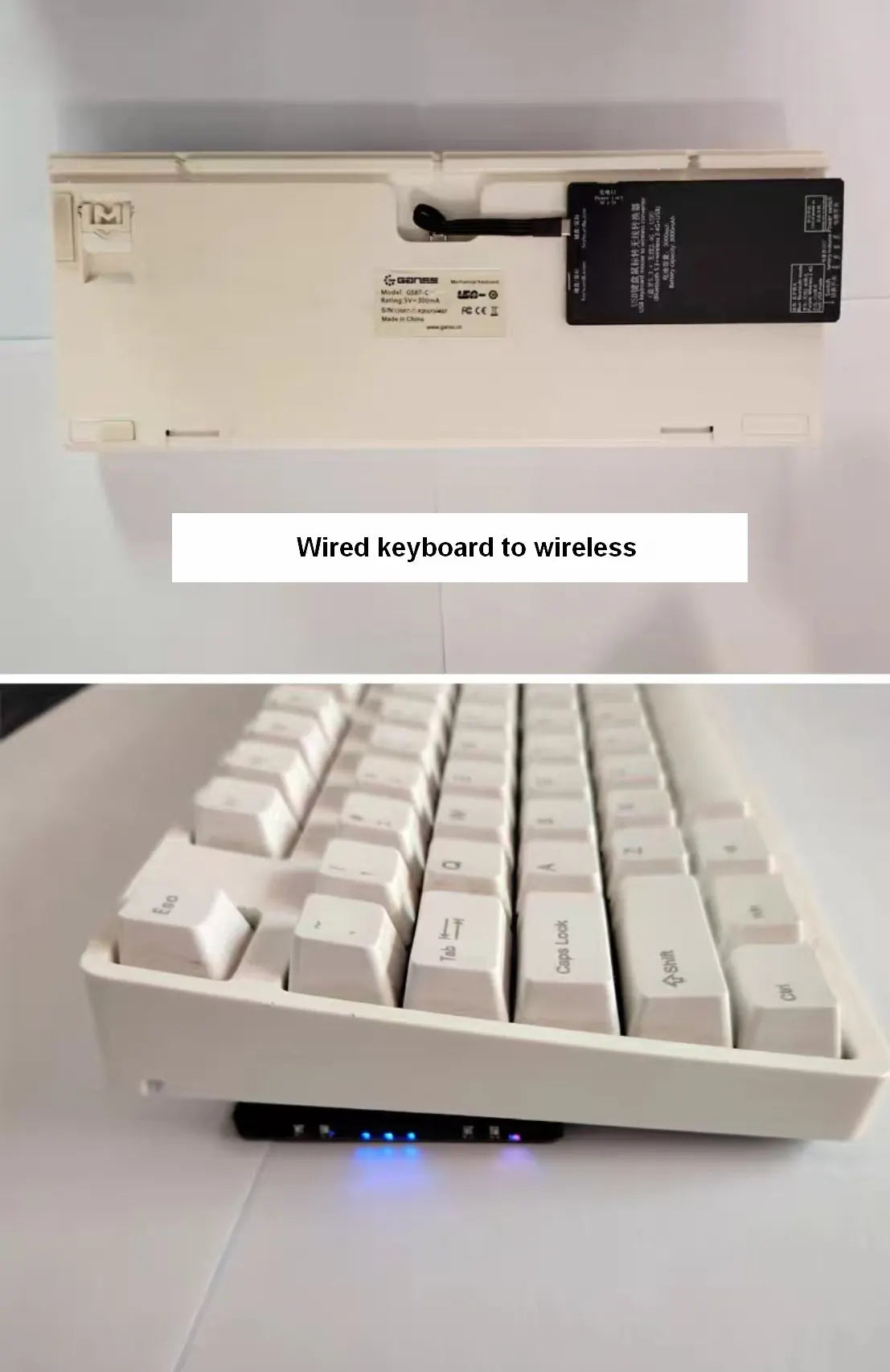 Wired USB Keyboard Mouse To Wireless Converter With Built-in Battery Bluetooth 5.3 Module for DIY Keyboard Adapter