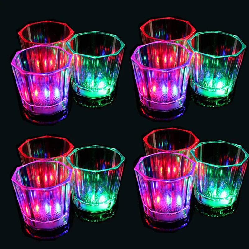 6/12/24Pcs LED Glowing Glasses Cup Light Up Shot Cup LED Flash Drinking Glasses Light Up Shot Glasses For Party Glow In The Dark