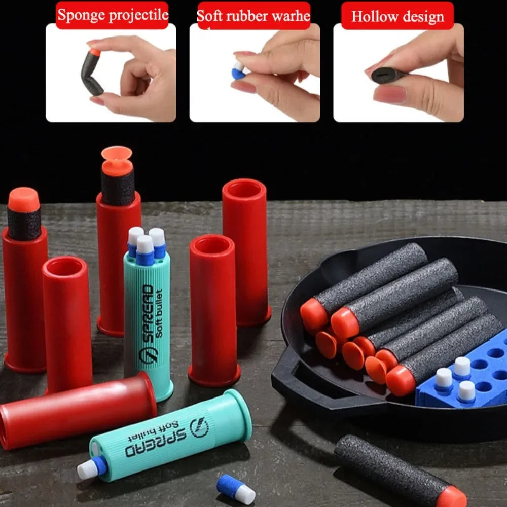 Double-barreled Toy Gun Realistic Soft Bullet Blasters Educational Shooting Toy Shotgun Gifts for Boys Christmas Birthday