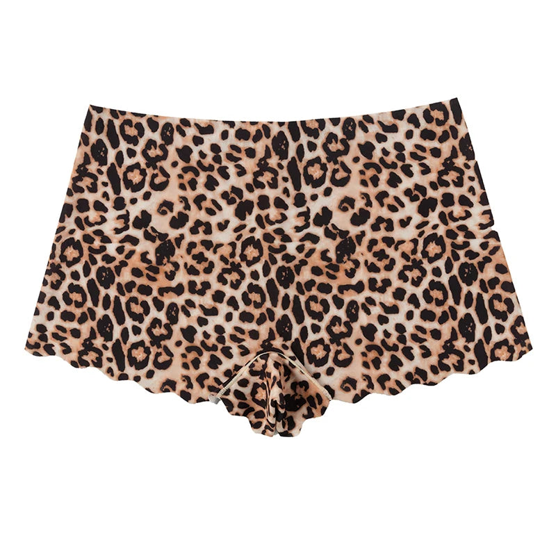TrowBridge Seamless Leopard Women's Panties Satin Underwear Woman Boxers Breathable Cozy Lingerie Skin-Friendly Female Boyshorts