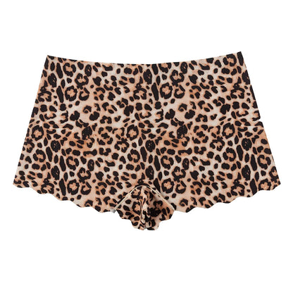 TrowBridge Seamless Leopard Women's Panties Satin Underwear Woman Boxers Breathable Cozy Lingerie Skin-Friendly Female Boyshorts
