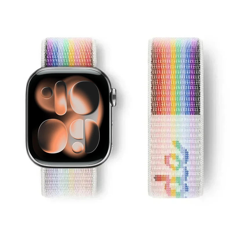 Nylon Loop for Apple Watch Band S11 46mm 40mm 44mm 45mm 42mm 41mm 49mm Smart Belt Bracelet for IWatch 11/10/9/8/7/6/SE/5/4 Strap