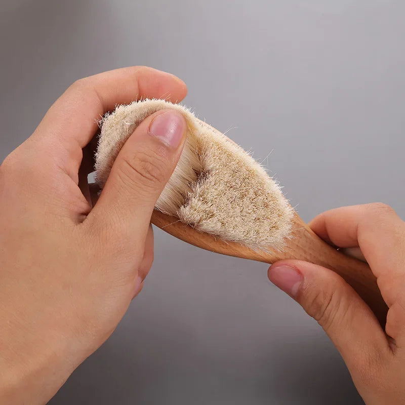Newborn Baby Wool Baby Wooden Brush Comb Newborn Hair Brush Infant Head Massager Portable Baby Comb Hair Bath Brush Comb New