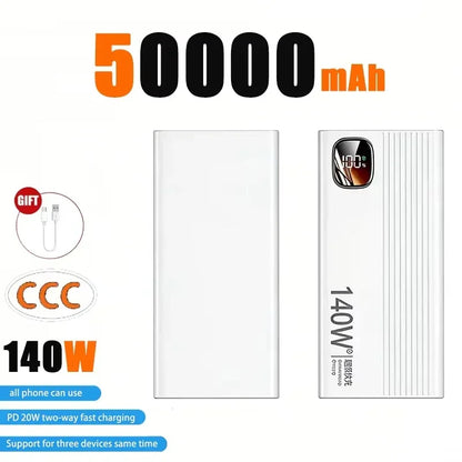 Lenovo 140W Super Rapid Charging 2026New High‑Capacity Portable Battery 500000mAh Powerbank Power Bank For Xiaomi iPhone Phone