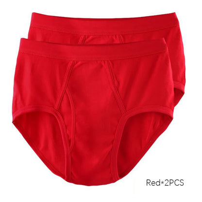 2Pcs/lot Men's Underwear 100%Cotton Briefs Sexy U Pouch Solid Color High Waist Panties Breathable Comfortable Male Underpants