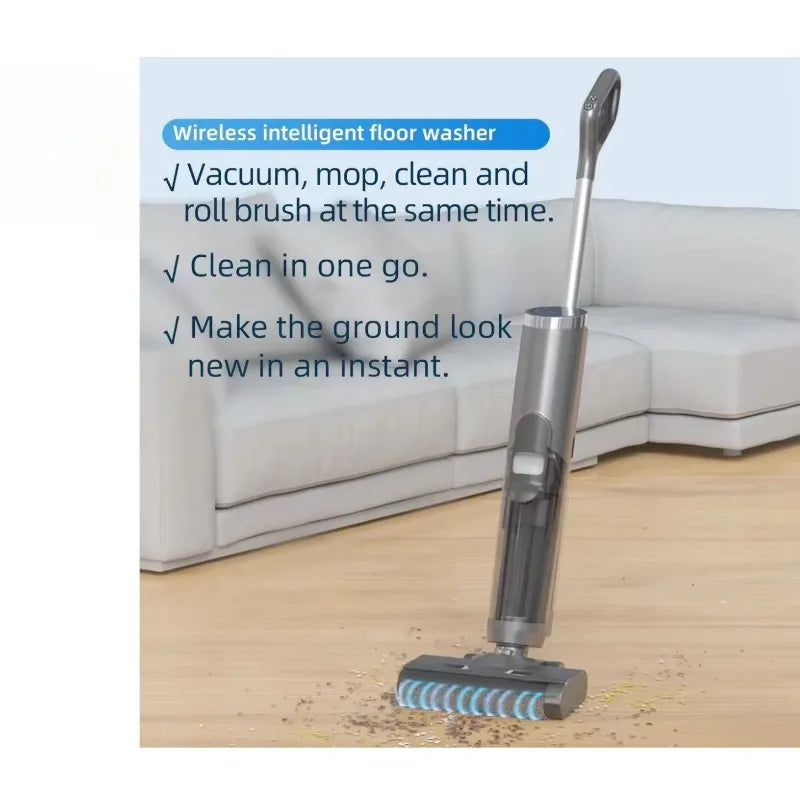Cordless Electric Mop Upright Vacuum Cleaner Wet/Dry Floor Cleaning Machine Self-Cleaning Wireless Handheld Floor Drying