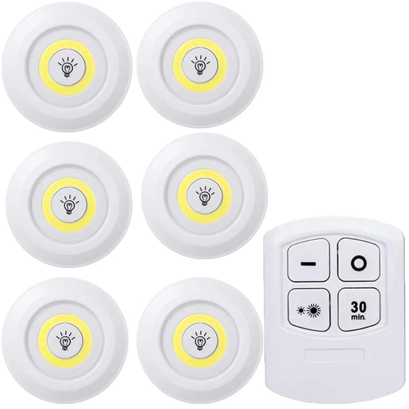 Dimmable LED Under Cabinet Light with Remote Control Battery Operated LED Closets Lights Wardrobe Bathroom Lighting Night Light