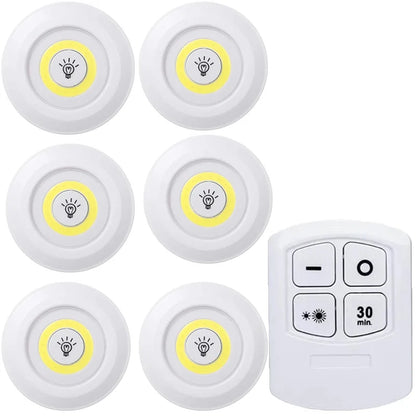 Dimmable LED Under Cabinet Light with Remote Control Battery Operated LED Closets Lights Wardrobe Bathroom Lighting Night Light