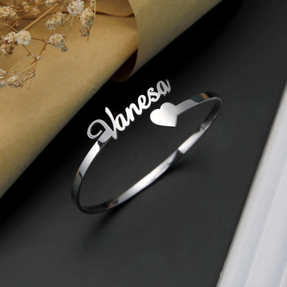 Personalized Name Bracelet for Women Men Custom Jewelry Stainless Steel Customized Bangle Gold Color Arabic Name Birthday Gifts