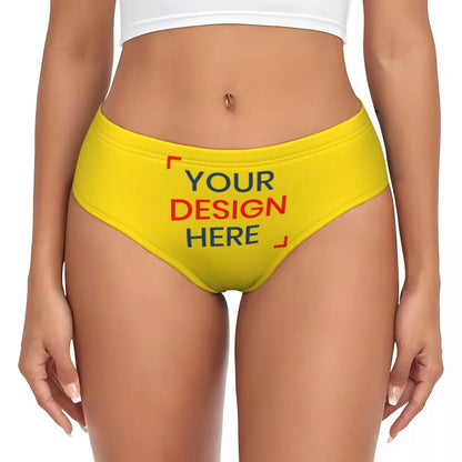 Custom DIY Logo Briefs Underwear Women's Stretch Comfortable Shorts Panties Customized Photo Print Brief Panties