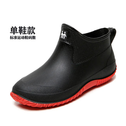 Women's Ankle Rain Boots Summer Wear-resistant Anti-Slip Couple Men And Women Short Rubber Boots Suitable For Outdoor Camp