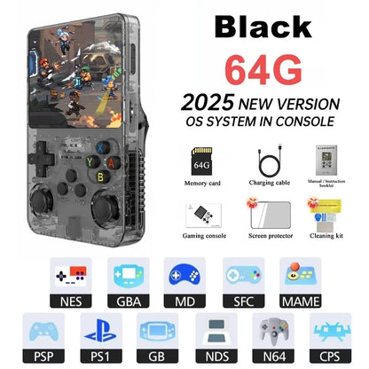 Mini R36S Retro Handheld Game Console | Linux ArkOS System, IPS Screen & 20,000 Games | Compatible with PS1, PSP, GBA, SNES, N64 & More
