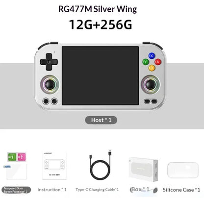 Rg 477m Game Console 3d Hall Joystick 4.7"120hz CNC Aluminum Android Handheld Active Heat Dissipation 12+256gb For Steam Switch