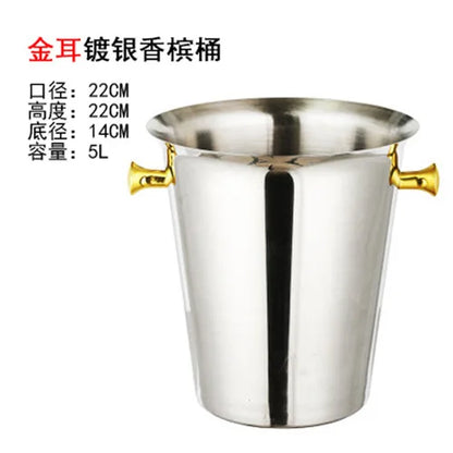 European Style Stainless Steel Ice Bucket Wedding Birthday Party Decoration Wine Beer Whisky Champagne Beverage Cooler