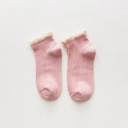 Ruffle Socks Women White Black Frilly Lolita Style Japanese Maiden Cute Kawaii Cotton Harajuku Princess Crew Socks Calcetines