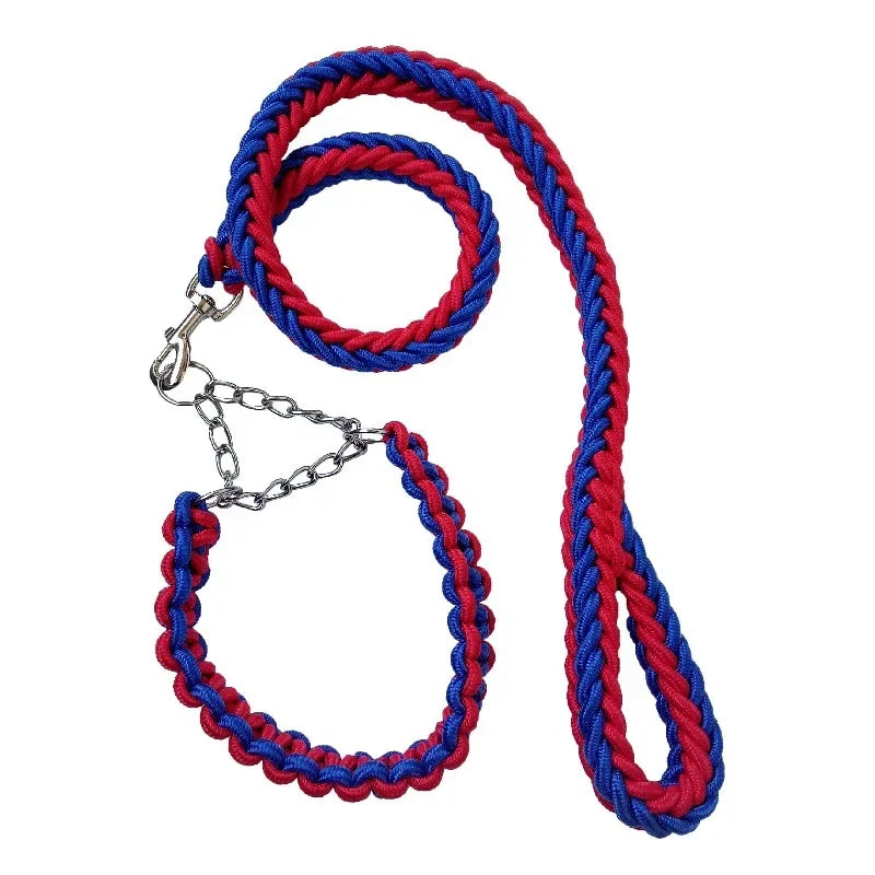 Dog Leash with P Chain Collar Traction Rope Dog Lead for Smal Large and Medium Dogs