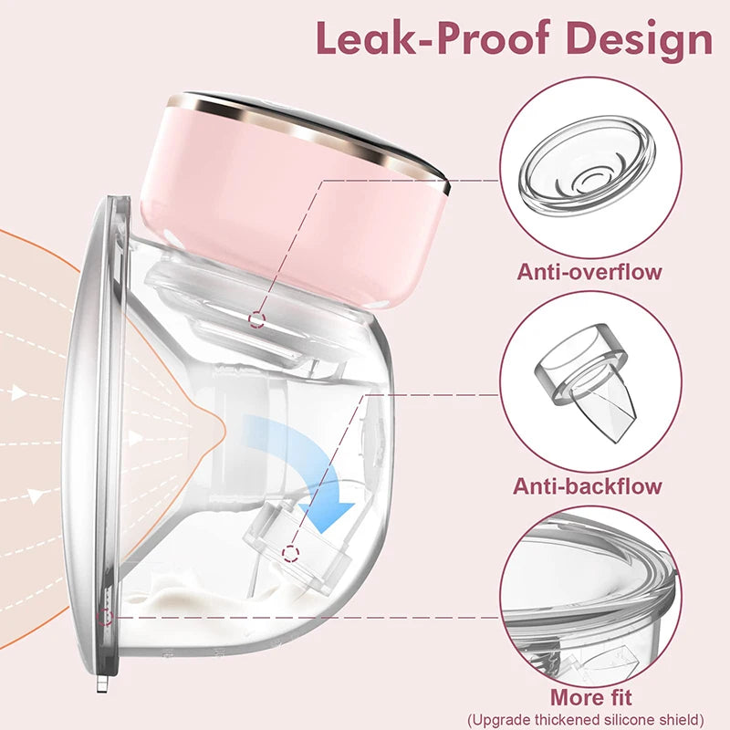 Portable Hands-Free Electric Breast Pump with Prolonged Battery Life and Illuminated Screen