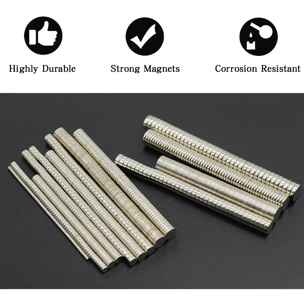 Super Powerful round Neodymium Magnet NdFeB N35 Strong Permanent Magnetic Imans for Refrigerator Various Sizes 2x2/4x2/5x1/6x2/8