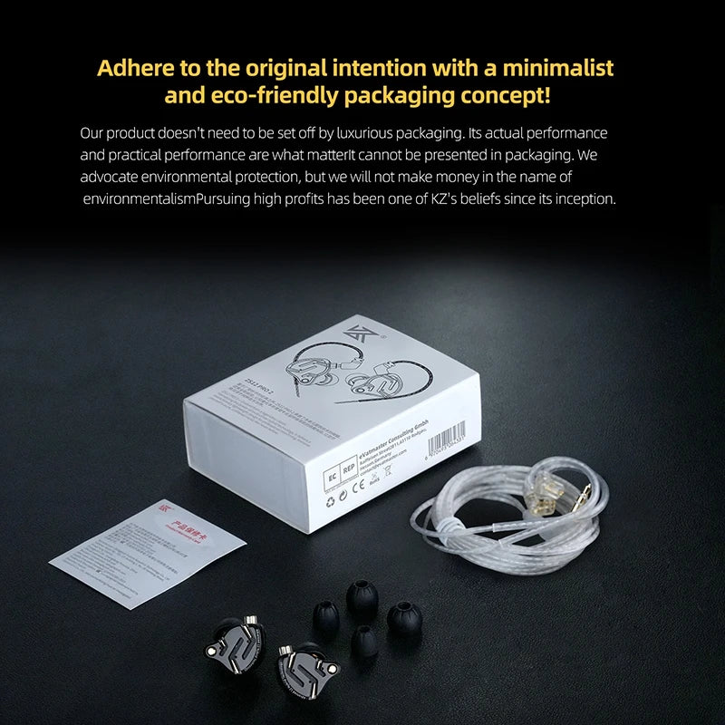 KZ ZS12 Pro 2 Flagship-Grade HiFi IEM Earphones Ultra-Linear 1DD+5BA Hybrid Driver Clarity Sound Wired Headphones Detachable Cable Ergonomic Gaming Earbuds