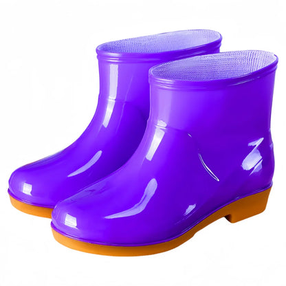 Non-slip Women's Short Rain Boots Waterproof Lightweight Garden Rain Shoes Low-top Durable Water Shoes For Outdoors,Kitchen,Work