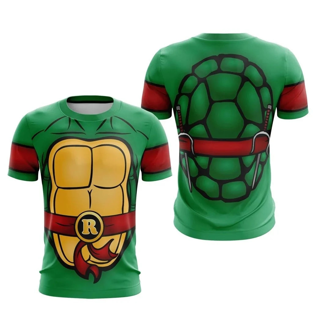 Bandai Ninja Turtles Classic Anime Cosplay Costume Full Print Adult Children's T-shirt Summer Quick Drying Soft and Comfortable