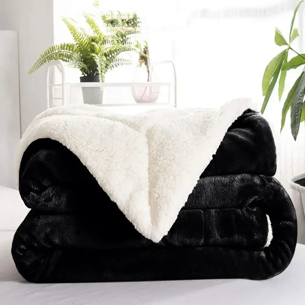 Sherpa Blanket Twin Thick Warm Blanket for Winter Bed Super Soft Fuzzy Flannel Fleece/Wool like Reversible Velvet Plush Blanket