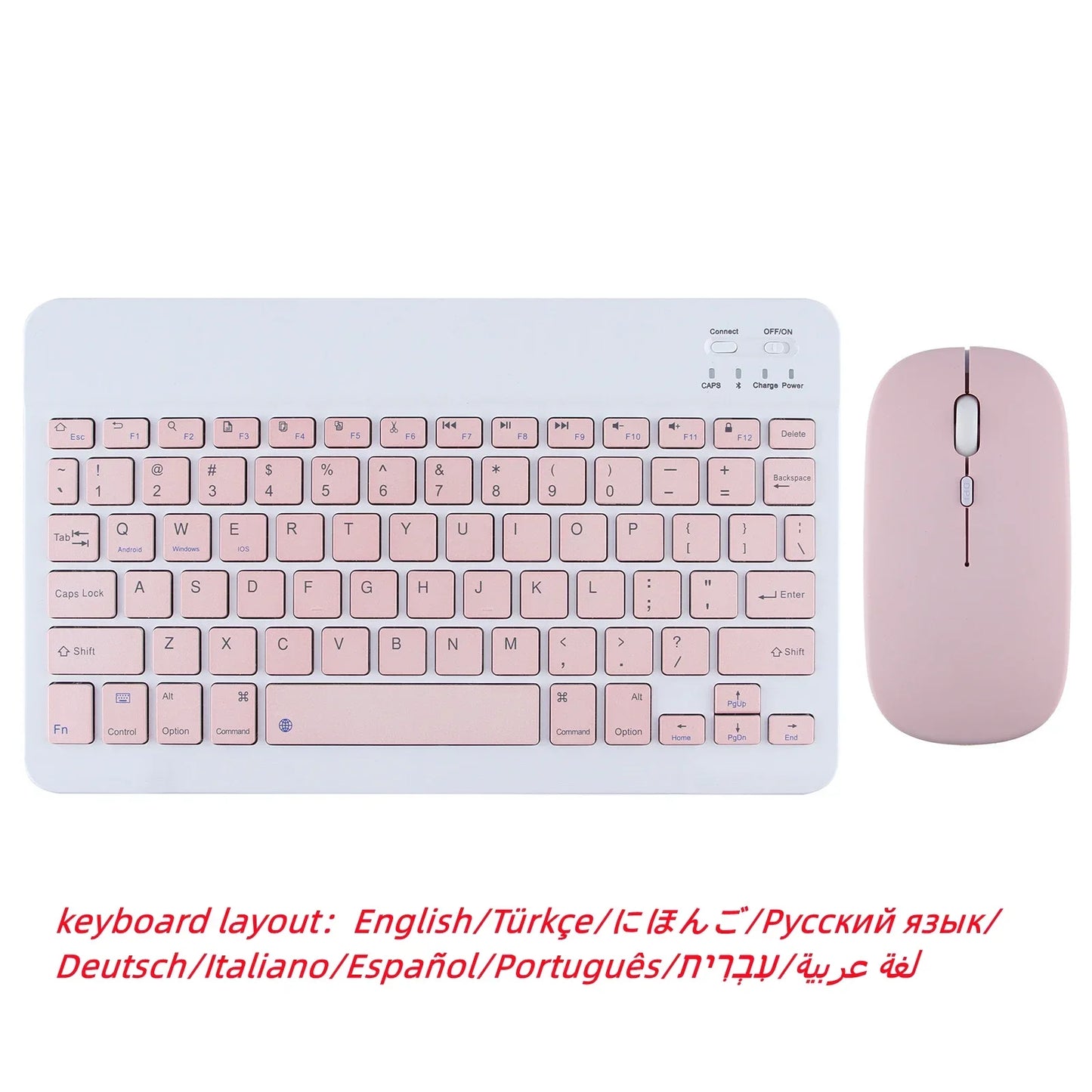 2026 New 10 inch For iPad Pro 11 Bluetooth Wireless Keyboard and Mouse English Hebrew For Android IOS Windows Phone Tablet
