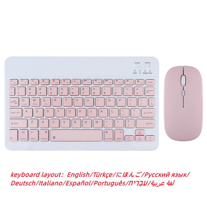 2026 New 10 inch For iPad Pro 11 Bluetooth Wireless Keyboard and Mouse English Hebrew For Android IOS Windows Phone Tablet