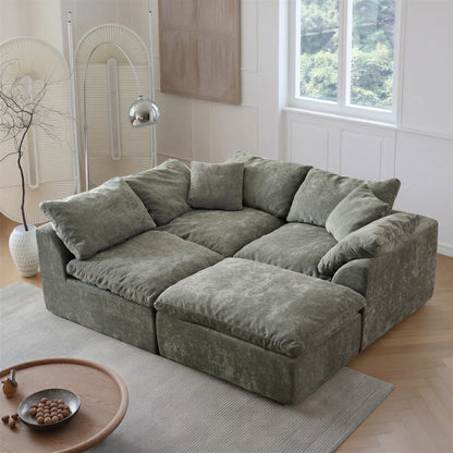 Modern Modular Sectional Sofa Cloud Couch Oversized Deep Seat Comfy Sofa for Living Room Furniture with Removable Cushions