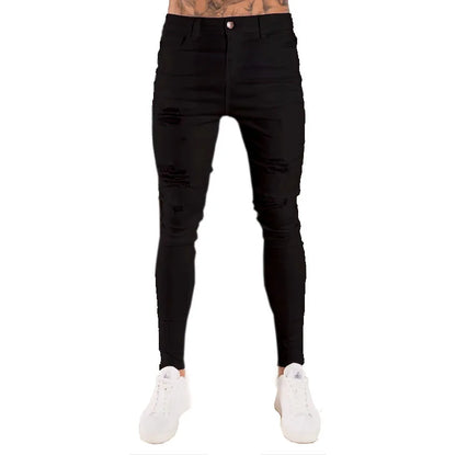 2025 New mbroidery Skinny Ripped Jeans Men Cotton Stretchy Hole Slim Fit Hip Hop Denim Pants Casual Jeans for Men Jogging Trouse