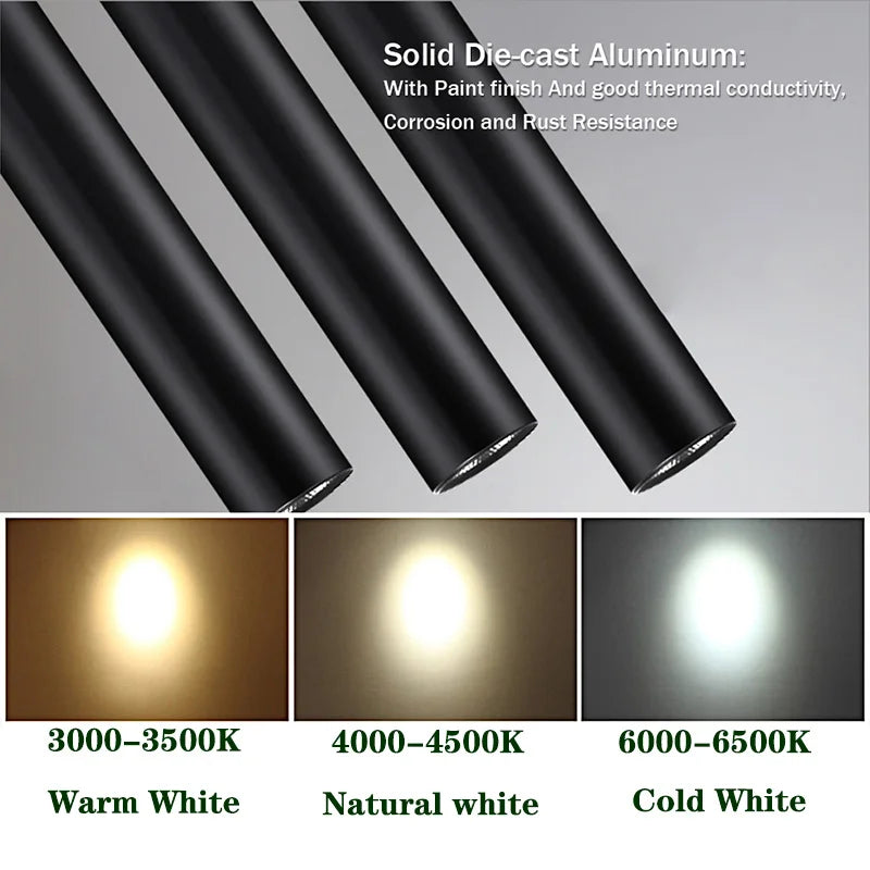 LED Dimmable  Pendant Light Long Tube lamp Cylinder Pipe Hanging Lamps Kitchen Island Dining Room Cord Pendant Light Kitchen Lam